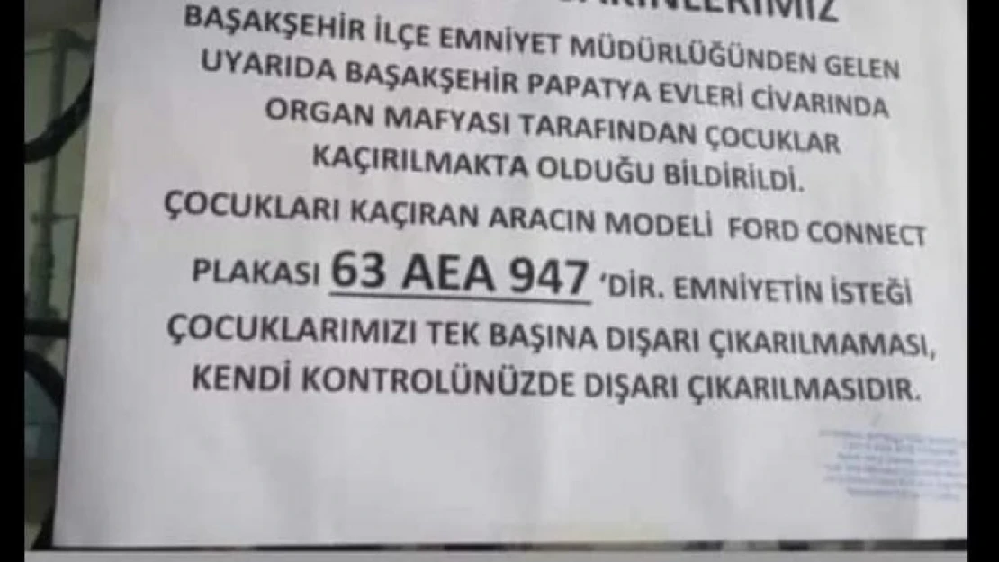 'Çocuk kaçırıyorlar' diye ilan asan site yöneticisi hakkında işlem yapıldı