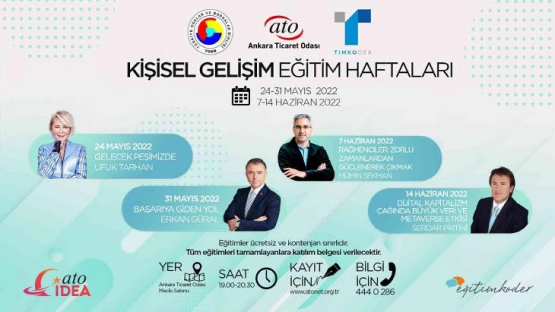 'Kişisel Gelişim Eğitim Haftaları' başlıyor