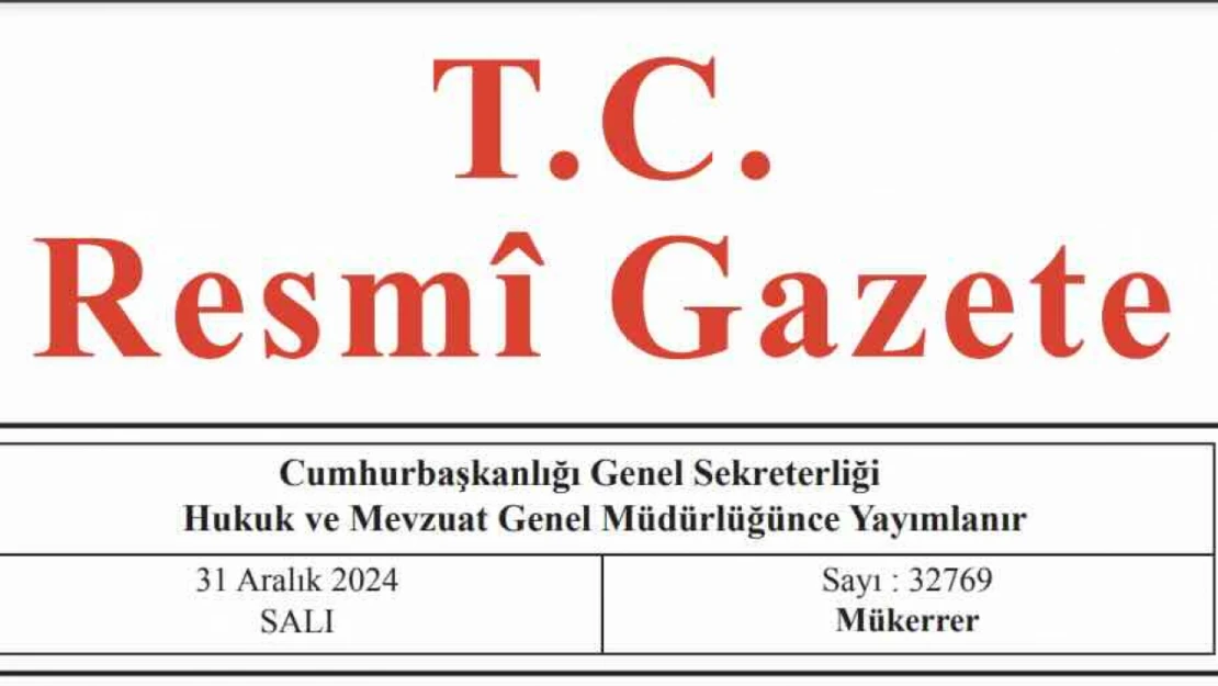 2025 Yılı Merkezi Yönetim Bütçe Kanunu Resmi Gazete'de