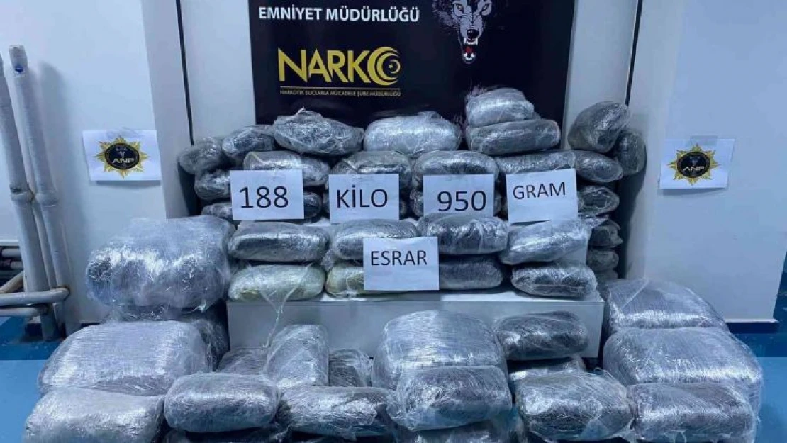 Adana'da 188 kilo esrar ele geçirildi