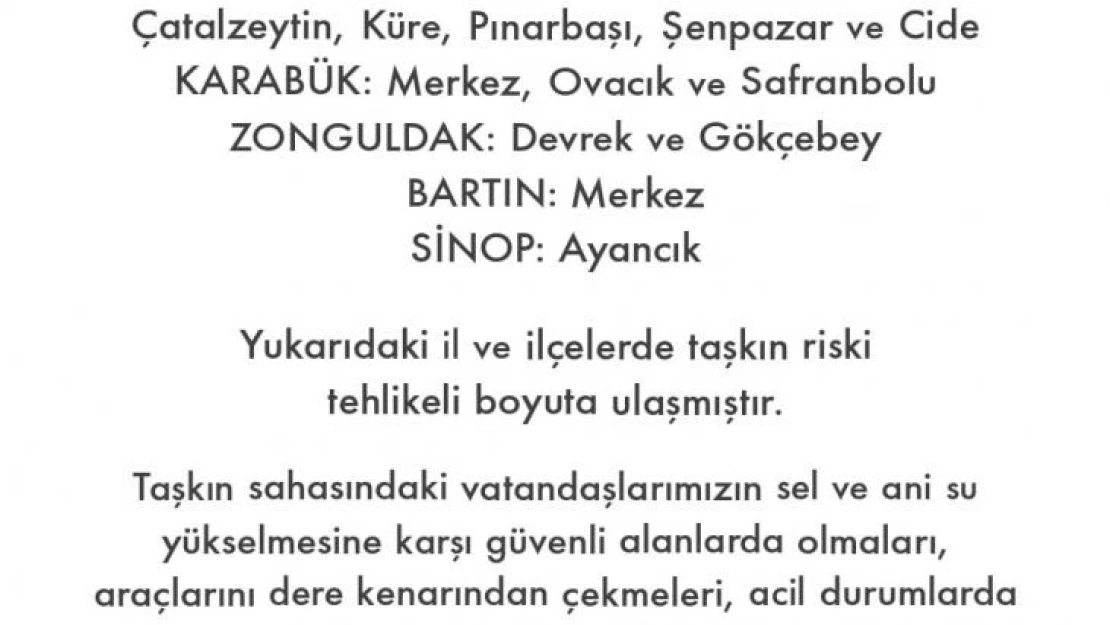 AFAD Batı Karadeniz'de meydana gelebilecek sel ve taşkınlara karşı önlemleri arttırdı