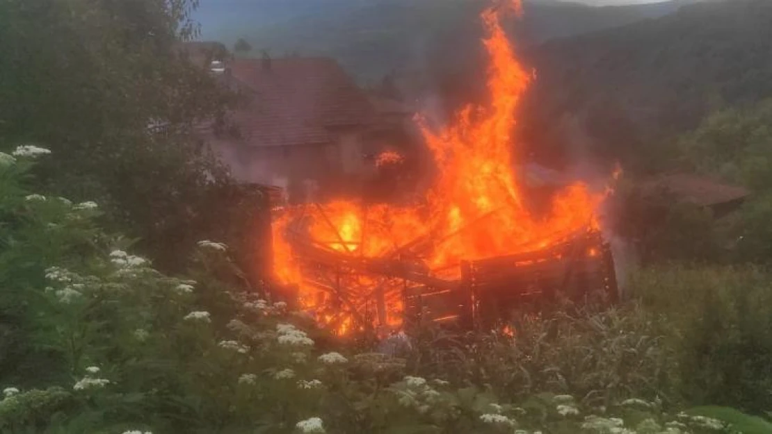 Ahşap ev alevlere teslim oldu, anne ve oğlu son anda kurtuldu