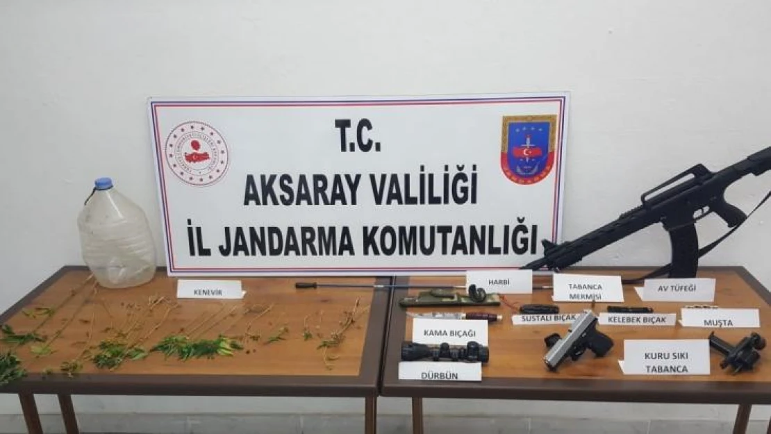 Aksaray'da jandarma kenevir ekip uyuşturucu ticareti yapan şahsı gözaltına aldı