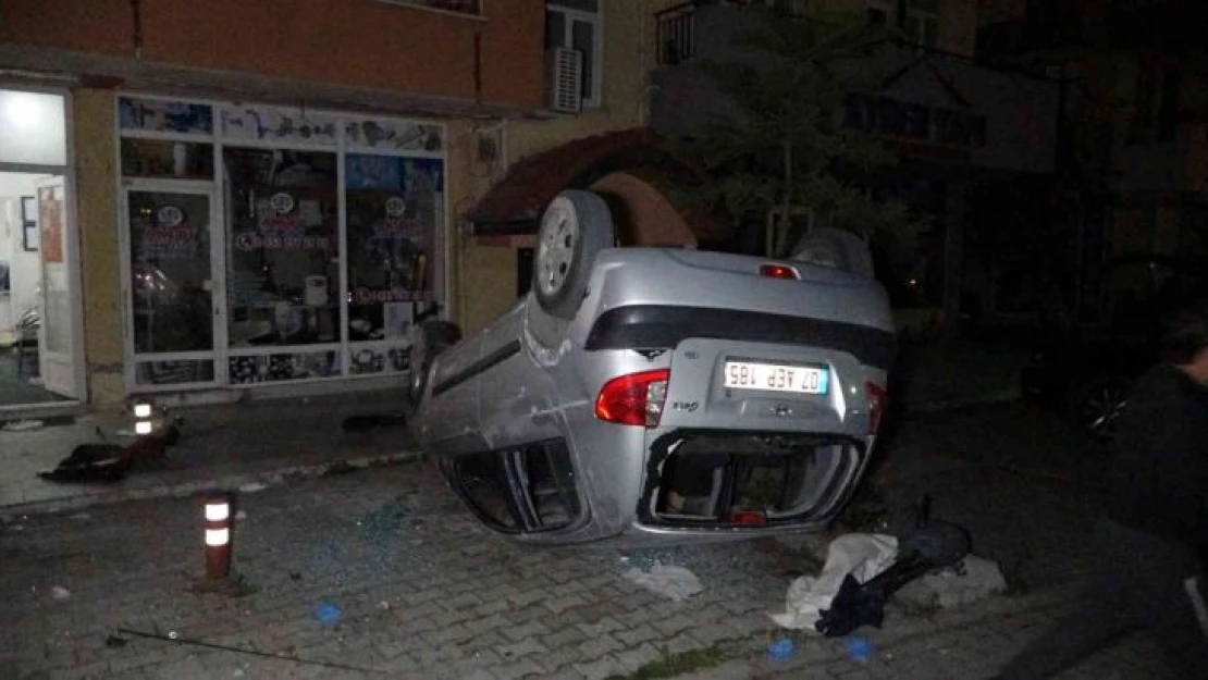 Alkollü sürücü takla atan otomobilden ağır yaralı olarak çıkarıldı