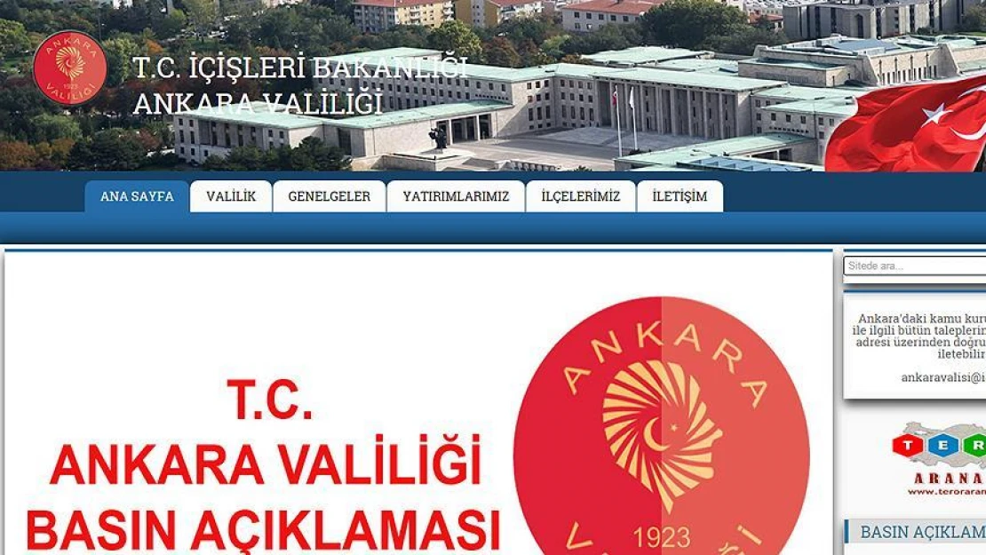 Ankara Valiliği'nden 'patlama sesi' açıklaması