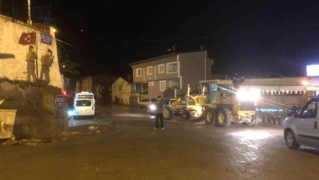 Artvin'de etkili olan sağanak yağış köy yolunu ulaşıma kapattı