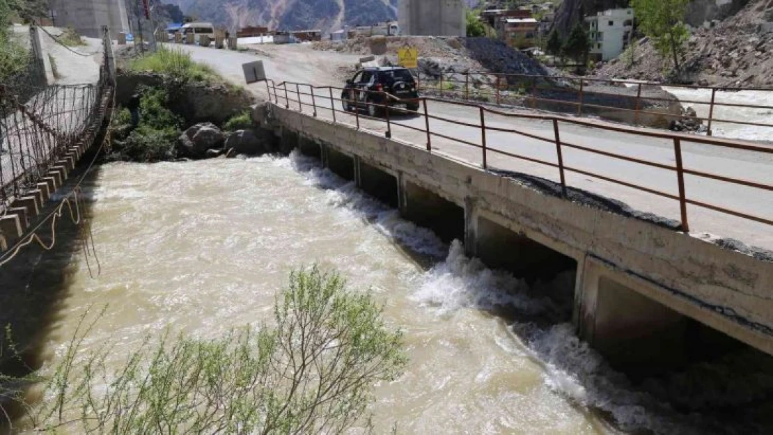 Artvin'de kar suları eridi, Barhal çayının su seviyesi yükseldi