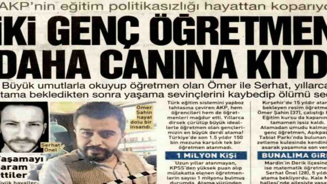 Atanamayan iki öğretmen canına kıydı