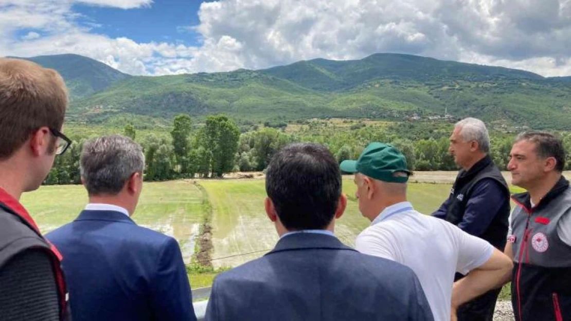 Bakan Kirişci selde zarar gören tarım arazilerini inceledi