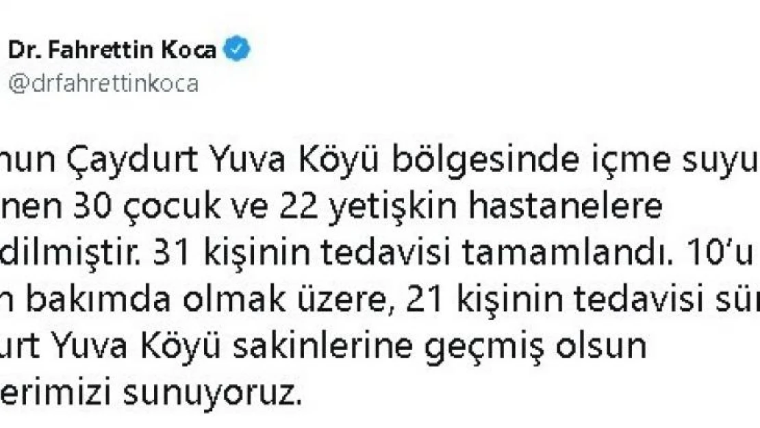 Bakan Koca'dan Bolu'daki zehirlenmelerle ilgili açıklama