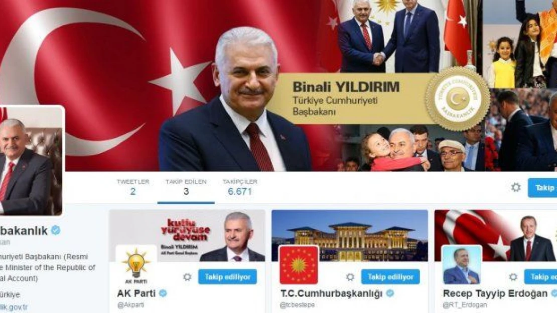 Başbakan Yıldırım'dan ilk tweet Cumhurbaşkanına