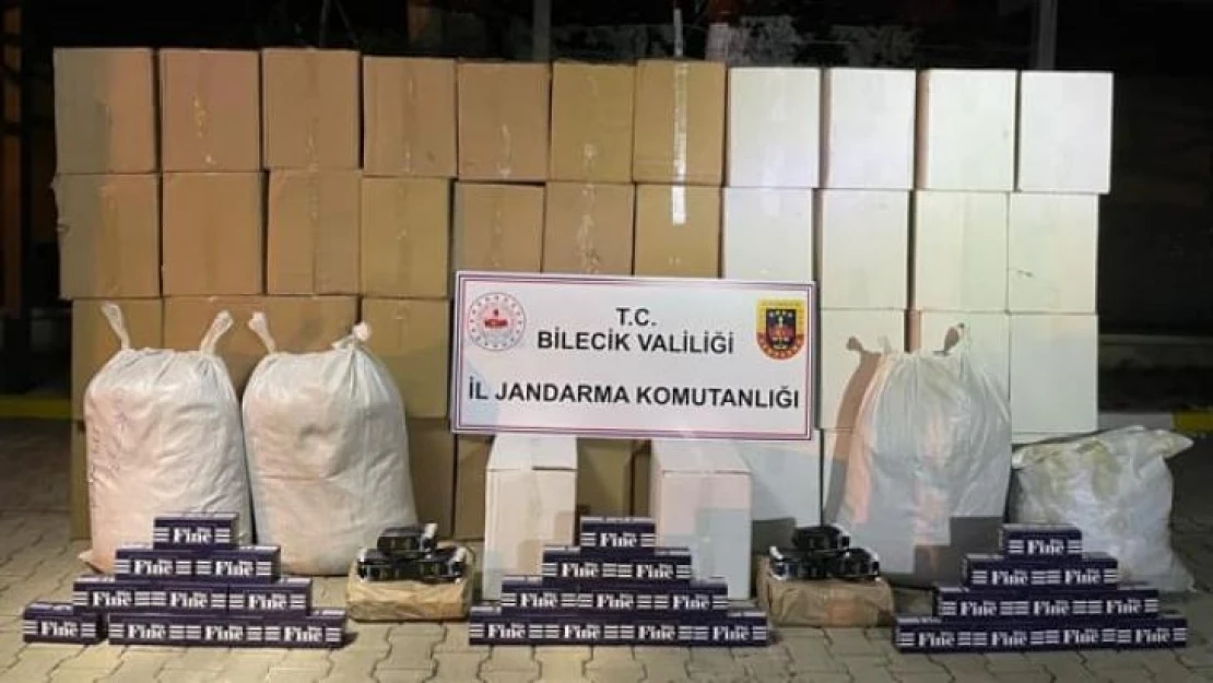 Bilecik'te 94 kilo kaçak tütün ile 1 milyon 840 adet boş makaron ele geçirildi