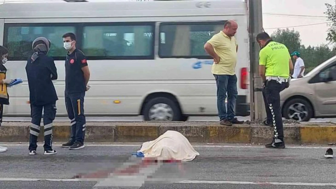 Bisikletiyle yolun karşısına geçmek isterken canından oldu