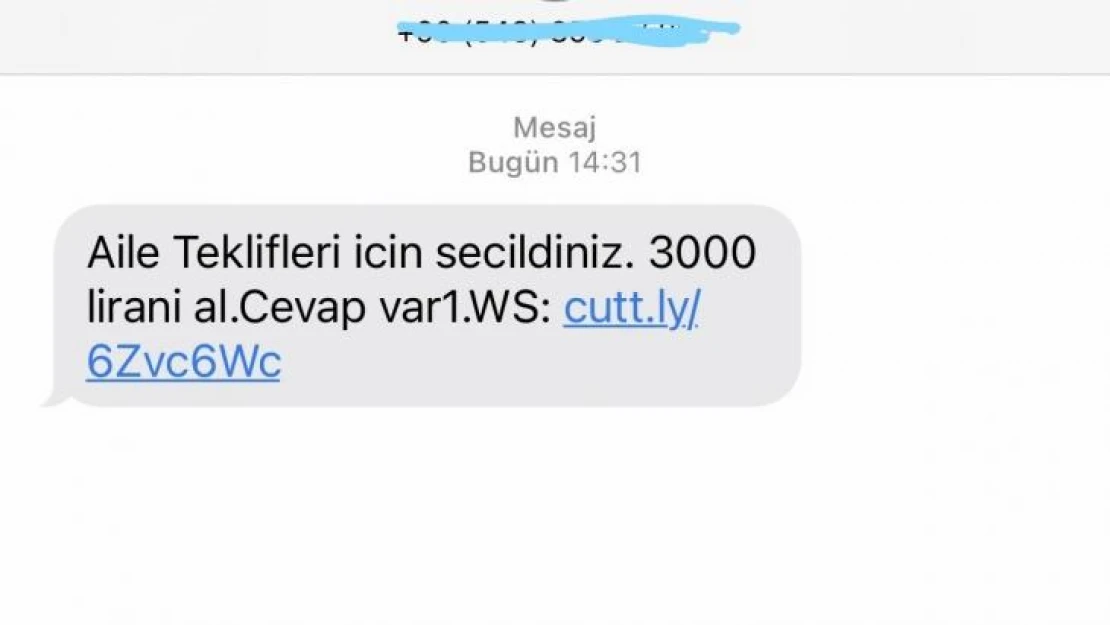 Bu mesaja dikkat SMS ile linke yönlendiriyorlar