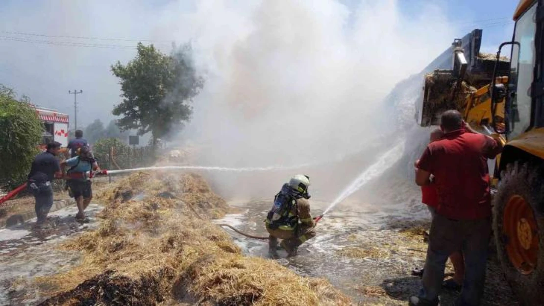 Çanakkale'de 20 ton saman küle döndü