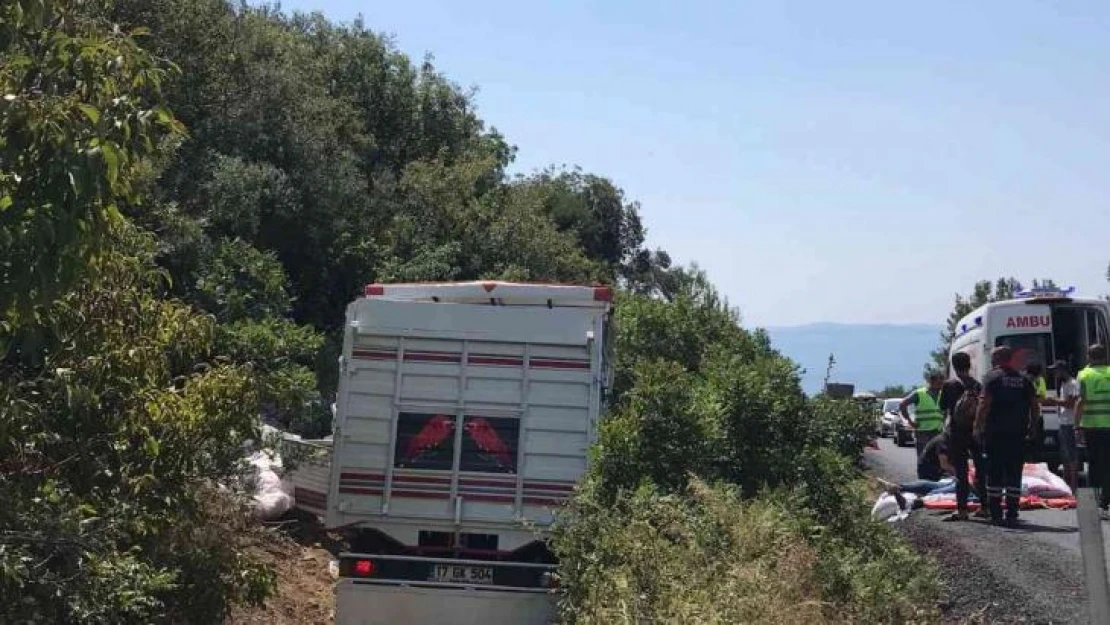 Çanakkale'de kamyon şarampole uçtu: 2 yaralı