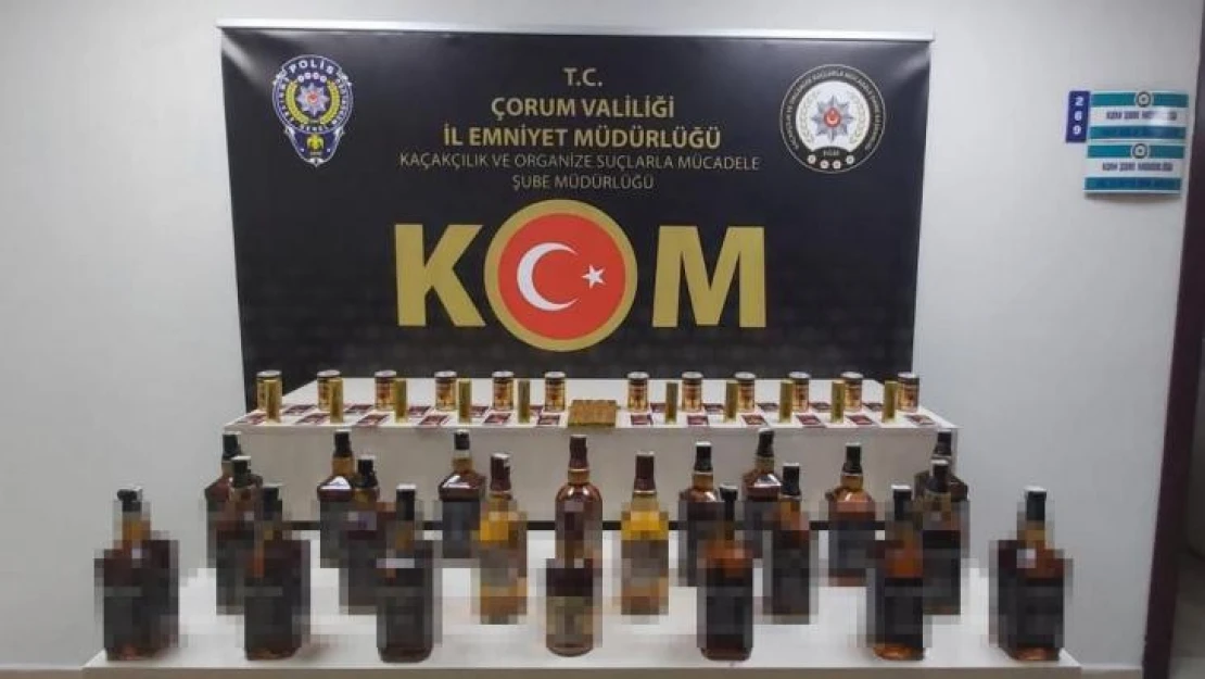 Çorum polisinden kaçak içki operasyonu