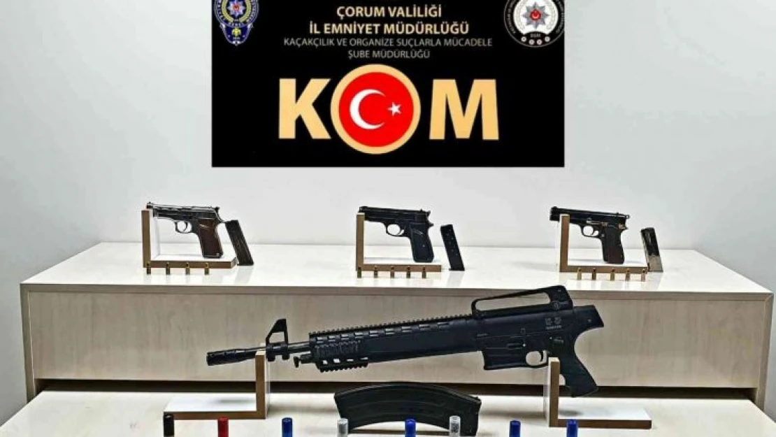 Çorum polisinden ruhsatsız silah operasyonu