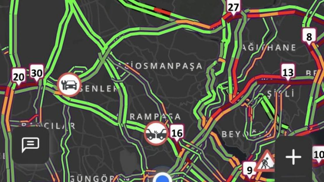 E-5 karayolu'nda oluşan trafik havadan görüntülendi