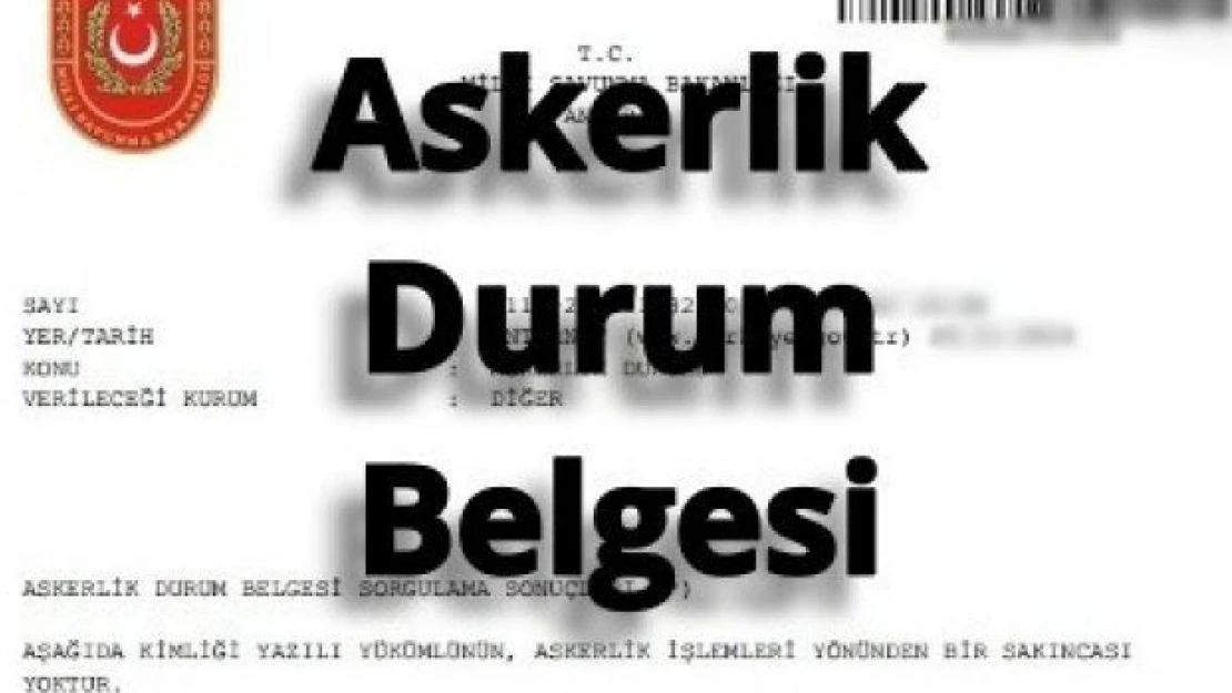 e-Devletten 'Askerlik Durum Belgesi' de alınabiliyor