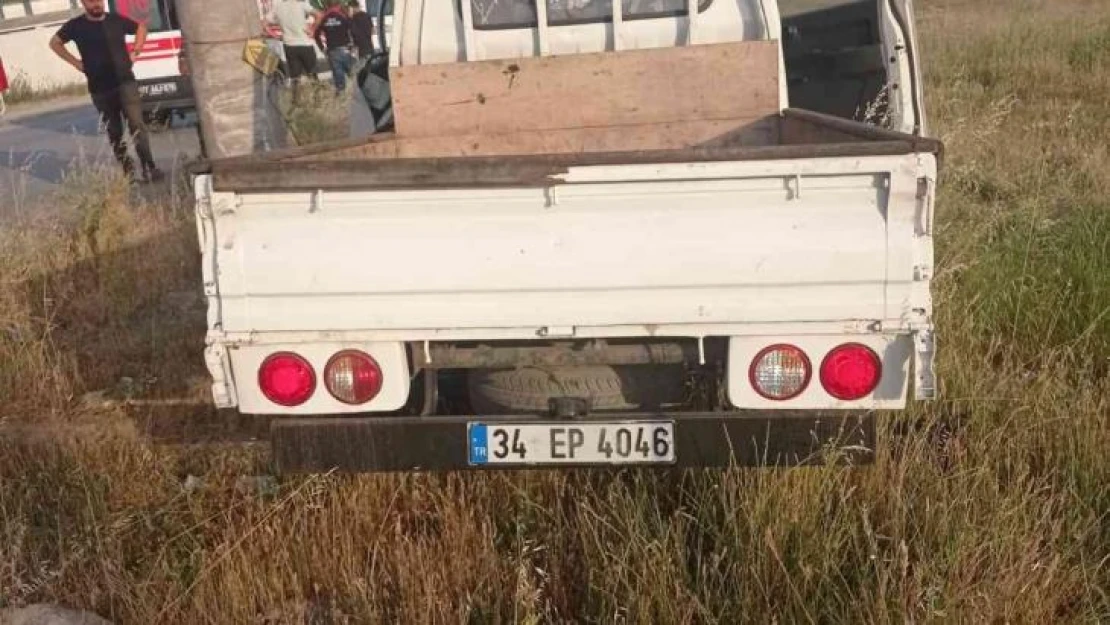 Elektrik direğine çarpan kamyonetin sürücüsü yaralandı