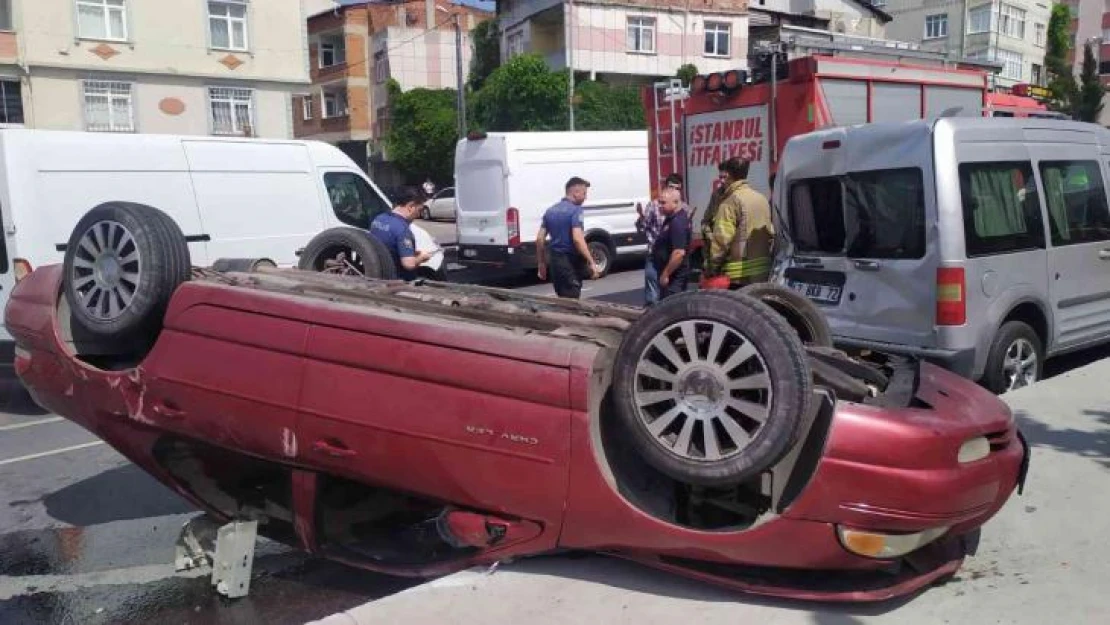 Fren testi yaparken bariyerlere çarpıp takla attı: 1 yaralı