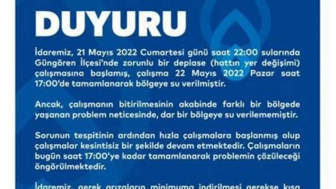 Güngören'de iki gün süren su kesintisi vatandaşları isyan ettirdi