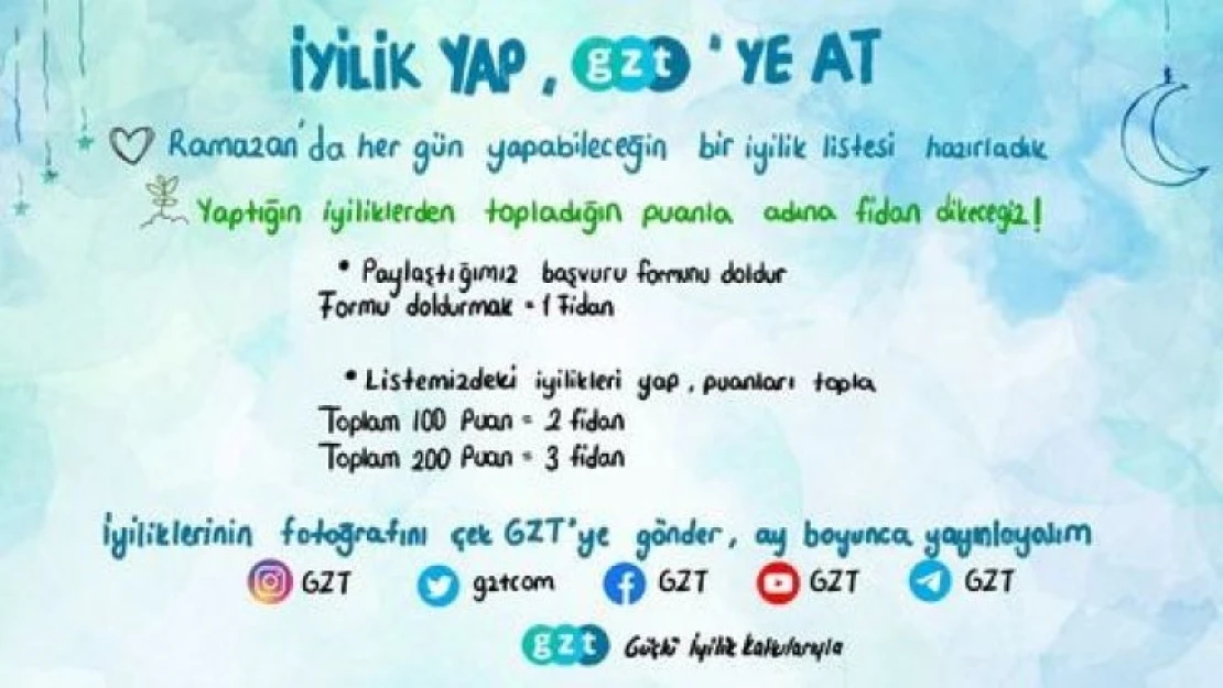 GZT'den Ramazan'da doğa için iyilik hareketi