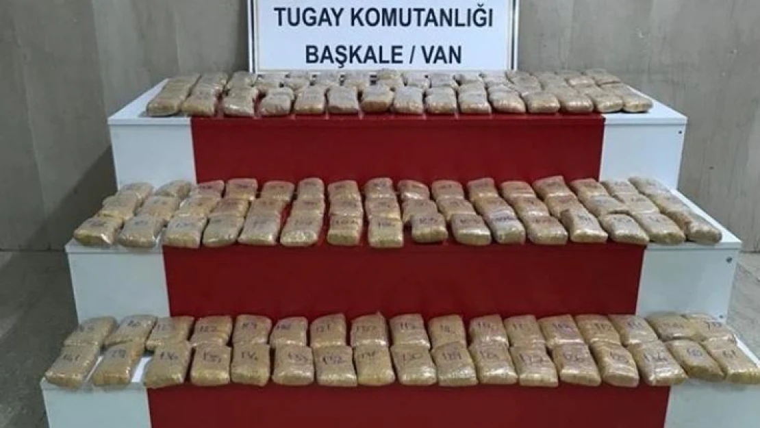 Hudut Kartalları Van sınırında 72 kilo 457 gram eroin ele geçirdi