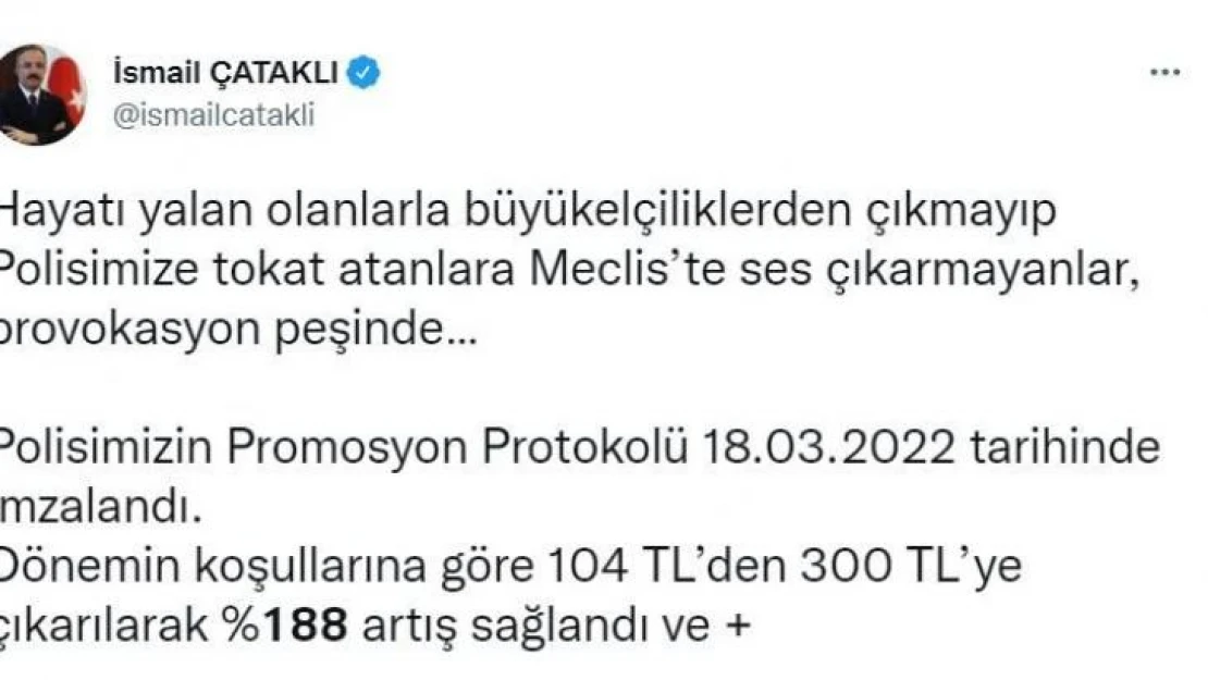 İçişleri Bakan Yardımcısı Çataklı'dan polis promosyonu protokolü hakkındaki iddialarla ilgili açıklama