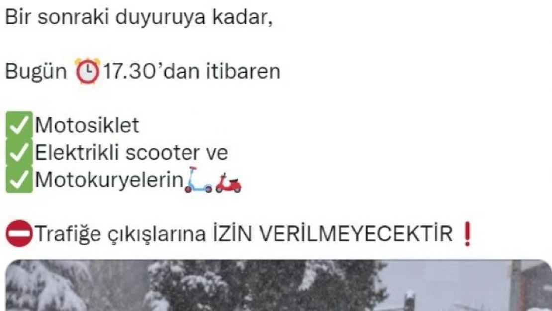 İstanbul'da motokurye ve scooter'a kar yasağı