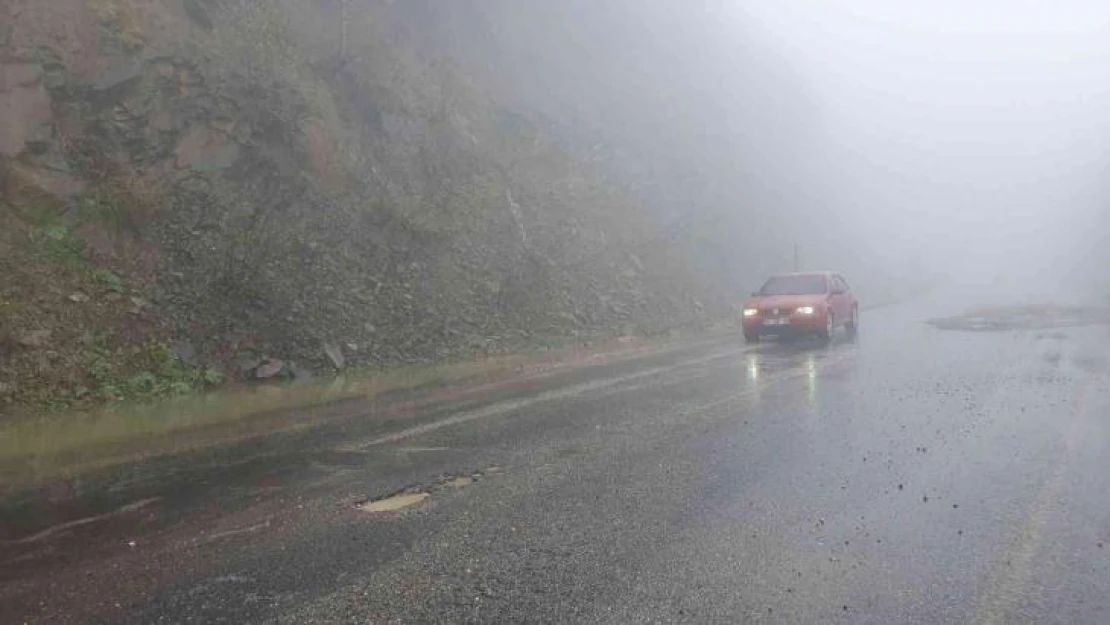 Kastamonu'da sis ve sağanak sürücülere zor anlar yaşattı