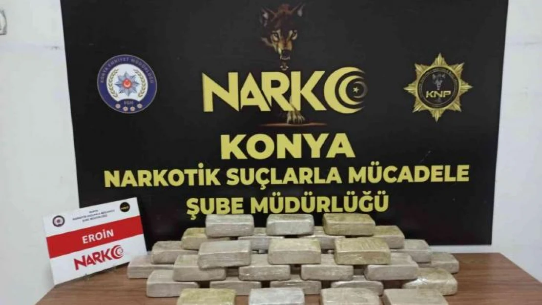 Konya'da 16 kilo 820 gram eroin ele geçirildi