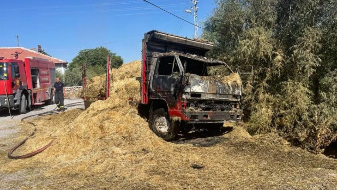 Konya'da kamyonette yangın