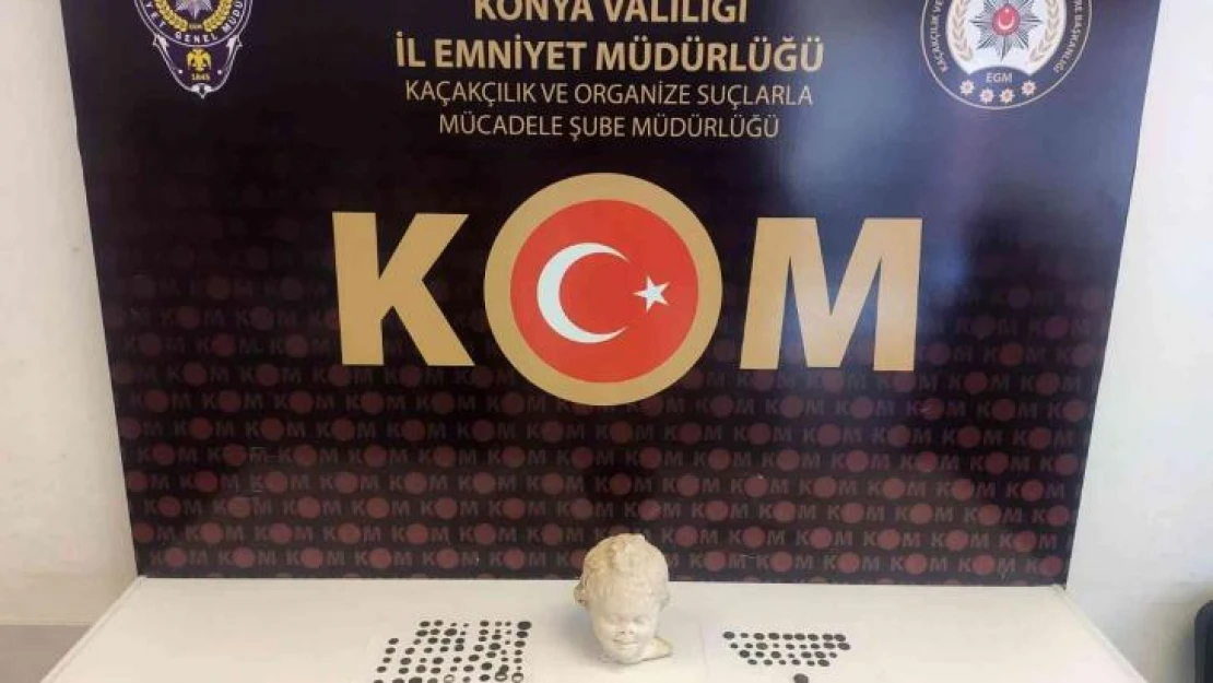 Konya'da Roma Dönemi'ne ait heykel ele geçirildi