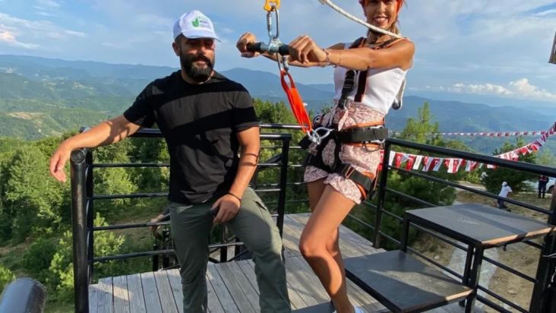 Küre Dağları Milli Parkında zipline heyecanı yaşanıyor