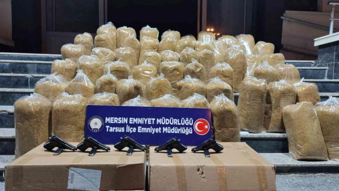 Mersin'de 5 tabanca ve 290 kilo kaçak tütün ele geçirildi