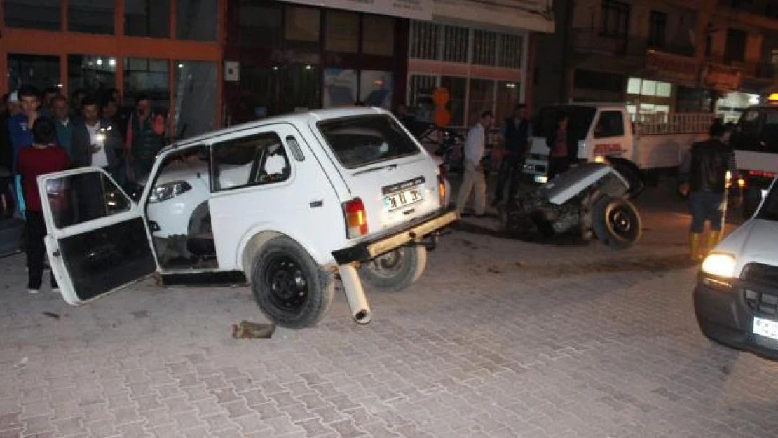 Konya'da otomobil cipe çarptı: 2 yaralı