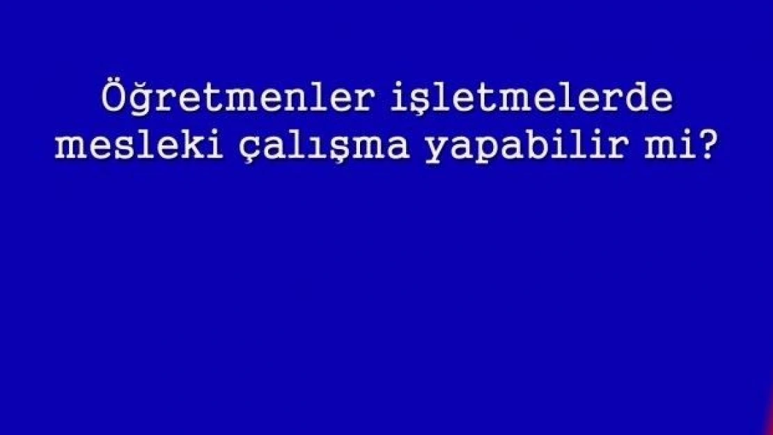 Öğretmenlerin mesleki çalışmalarında bilmediklerimiz