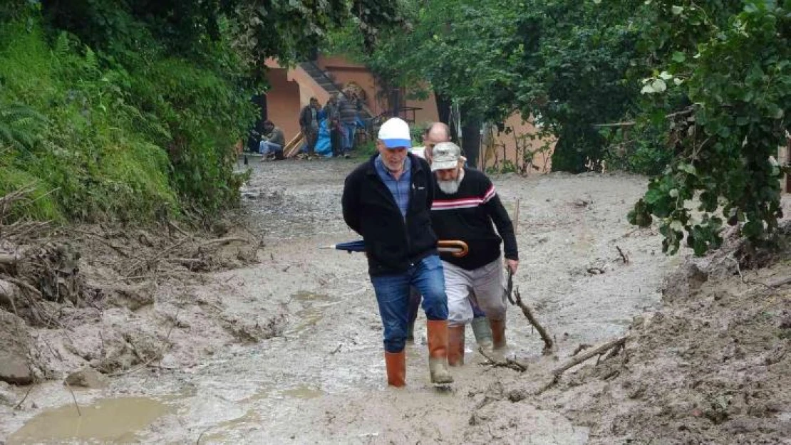 Ordu'da heyelan sonucu 4 ev hasar aldı, bir köprü uçtu, heyelan yollara zarar verdi