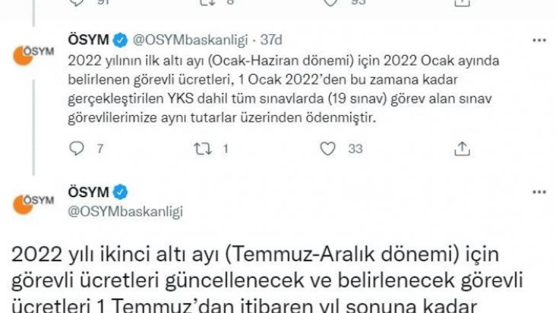 ÖSYM'den sınav görevlilerinin ücretlerinde güncelleme açıklaması