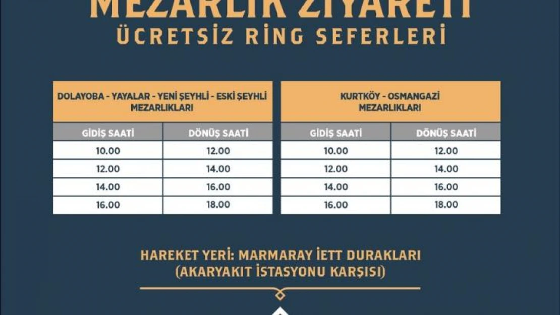 Pendik'te Arefe Günü'nde mezarlıklara kolay ve ücretsiz ring servisi