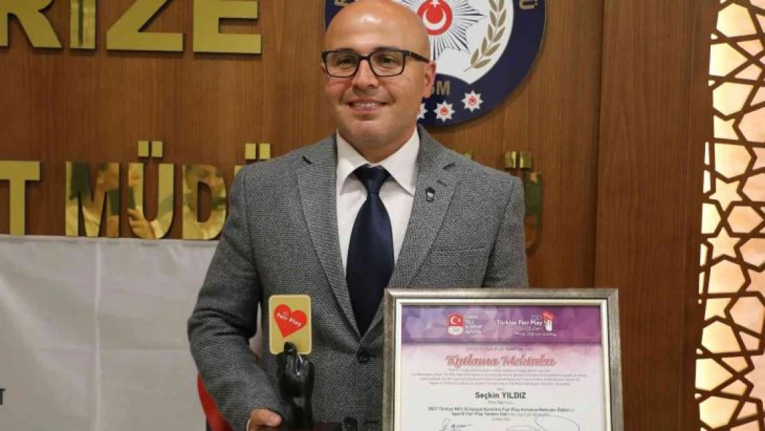 Polis memuru Seçkin Yıldız'a fair-play ödülü