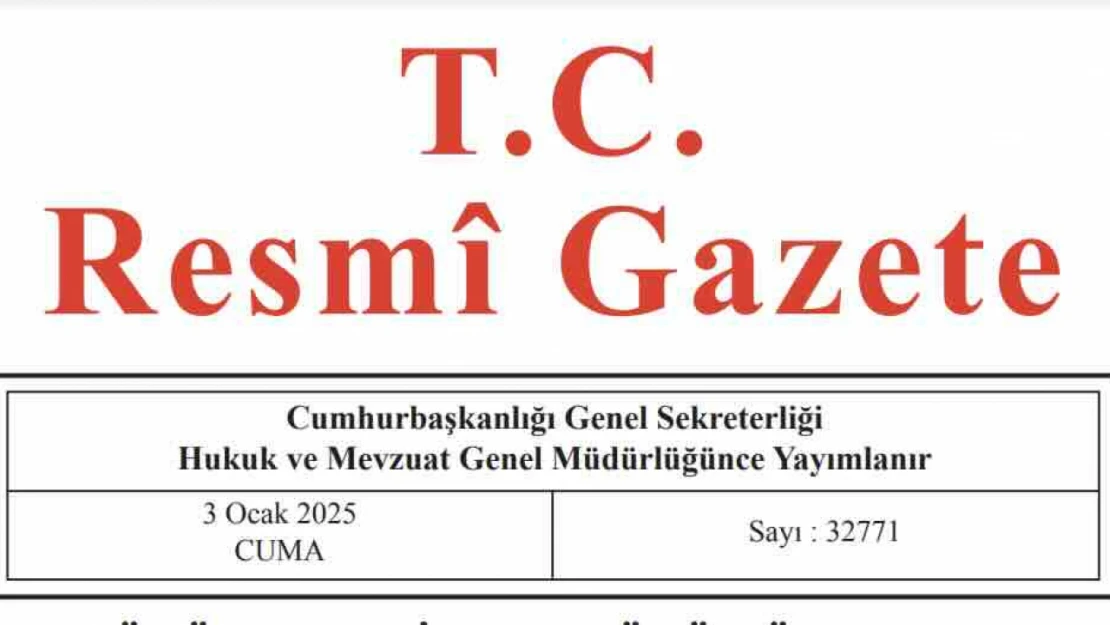 Resmi Gazete'de bugün (03.01.2025)