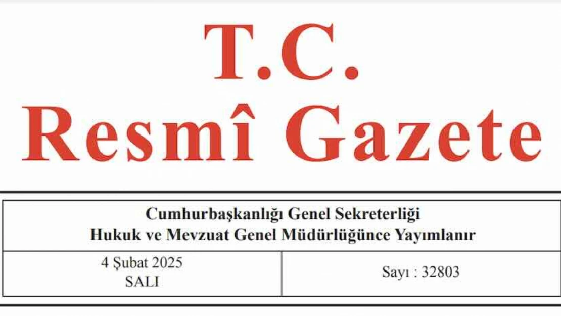 Resmi Gazete'de bugün (04.02.2025)