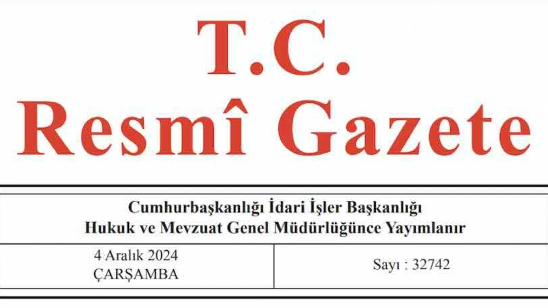 Resmi Gazete'de bugün (04.12.2024)