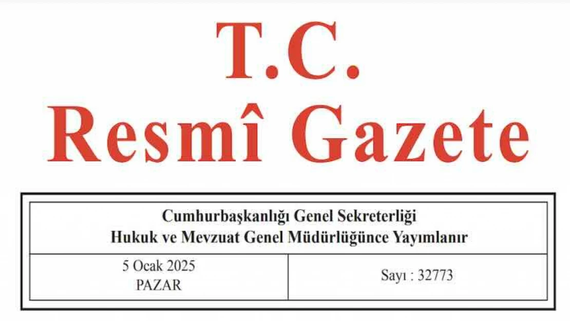 Resmi Gazete'de bugün (05.01.2025)