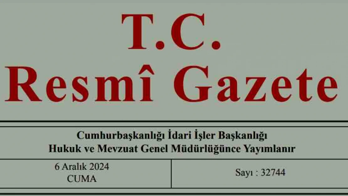 Resmi Gazete'de bugün (06.12.2024)