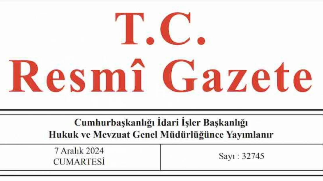 Resmi Gazete'de bugün (07.11.2024)