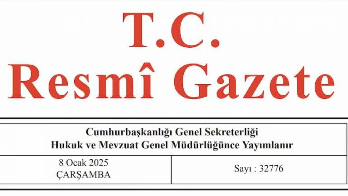 Resmi Gazete'de bugün (08.01.2025)